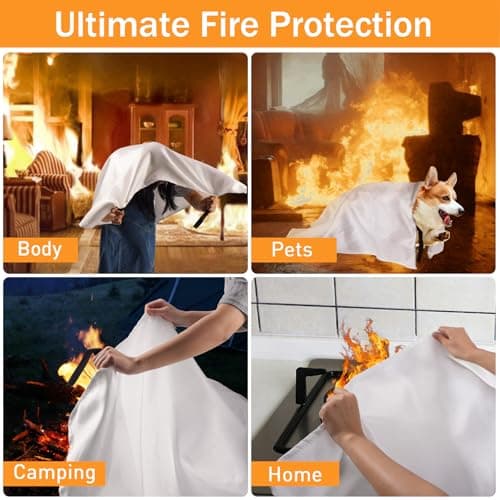 Mondoshop Fire Blanket for Home and Kitchen, 4 Pack, 40" x 40" Coverage - Thumbnail 3