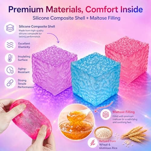 Zhgood Stress Cube Squishy Fidget Toy for Anxiety Stress Relief - Thumbnail 2