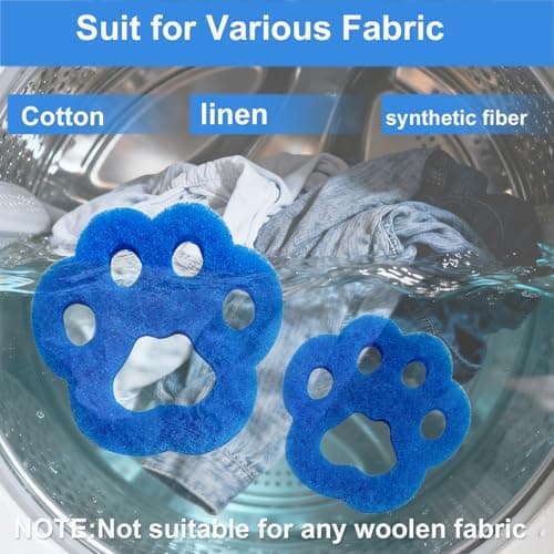 Pet Hair Remover for Laundry, 6PCS Reusable Dog & Cat Hair Remover Tool - Removes Pet Fur, Hair, Lint, Dander from Clothes &Washing Machine. (Blue, cat paw) - Thumbnail 4
