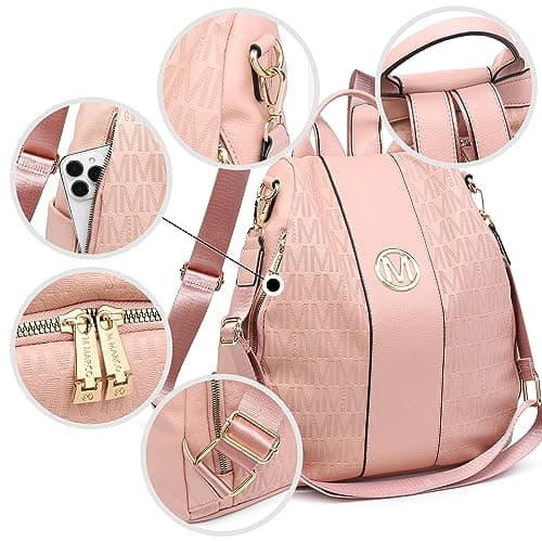 MKP COLLECTION Women Fashion Backpack Purse Multi Pockets Anti-Theft Rucksack Travel Shoulder Bag Handbag Set 2pcs - Thumbnail 2
