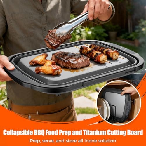 Collapsible BBQ Prep Tubs with Titanium Cutting Board, Large-Capacity（5.3Gal/20L）Barbecue Utensils, with Locking Lid, Strong Sealing and Leak-Proof Design. Suitable for Kitchen and Outdoor. - Thumbnail 4