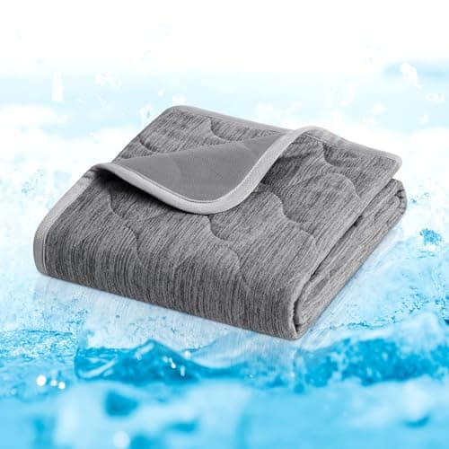 Cozy Bliss Deluxe Leakproof Cooling Blanket for Medium Dog Q-Max 0.5, Soft & Durable Washable Pet Cooling Mat for Hot Weather, Livingroom, Pet Throw & Couch Protector, Charcoal Grey, 30"x40" - Image 1