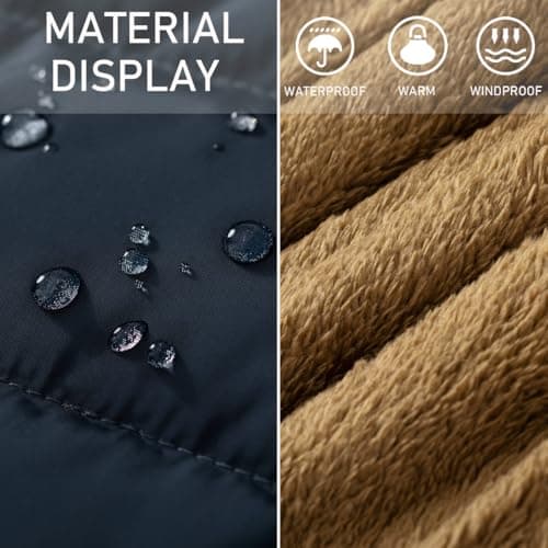 Msmsse Men's Lightweight Fleece Vest Puffer Outerwear Winter Warm Full-Zip Waterproof Sleeveless Jacket with Pockets Dark Blue 2XL - Thumbnail 6