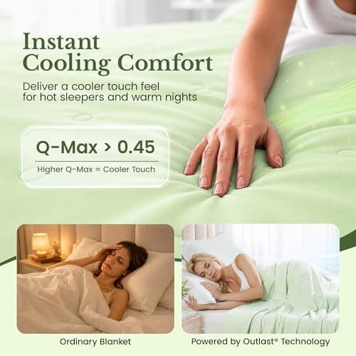 i-baby Outlast® Cooling Blanket Nursery Size, Cooling Comforter with NASA-Inspired Temperature Regulation, Lightweight Summer Cool Blanket for Hot Sleepers & Night Sweats, 40"×60", Forest Green - Thumbnail 4