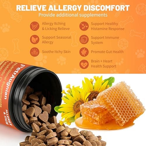 Dog Allergy Chews | Daily Support for Itchy Skin, Immune Health & Seasonal Allergies from Probiotics Omega 3 Quercetin Colostrum,Paw Licking, Pet Itchy Ear Relief Supplement - 100ct - Thumbnail 4