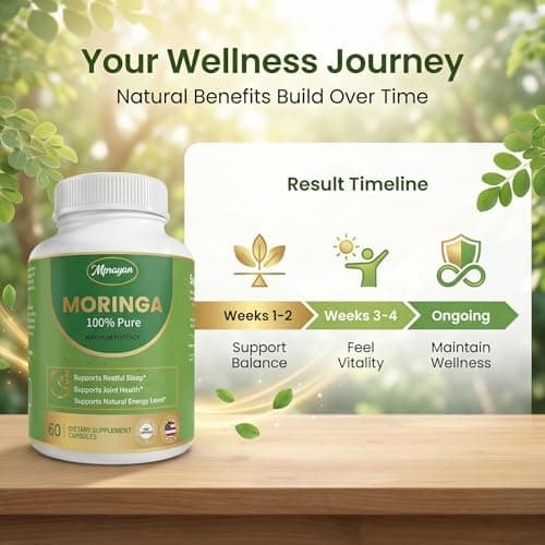 MPRAYAN Moringa Capsules 800mg Pure Moringa Oleifera Leaf Powder Antioxidant Nutritional Supplement for Natural Energy & Immune Support Vegan, Non-GMO Superfood 60 Capsules - Thumbnail 3