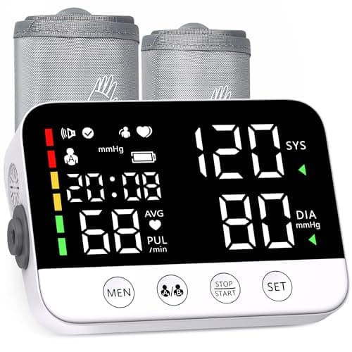Blood Pressure Monitors for Home Use, USB Rechargeable Talking BP Machine with 6.14" LED Display, Dual User Memory & Two Comfort-Fit Cuffs - Image 1