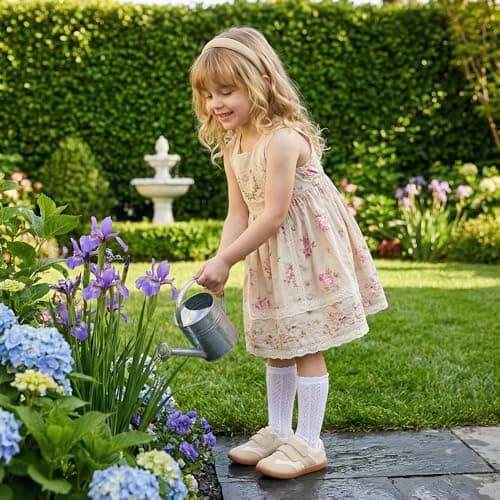STEP QUEEN Toddler Girl Wide Toe Box Barefoot Walking Shoes Zero Drop Lace Sneakers for Outdoor Activities Beige Toddler 8 - Thumbnail 2