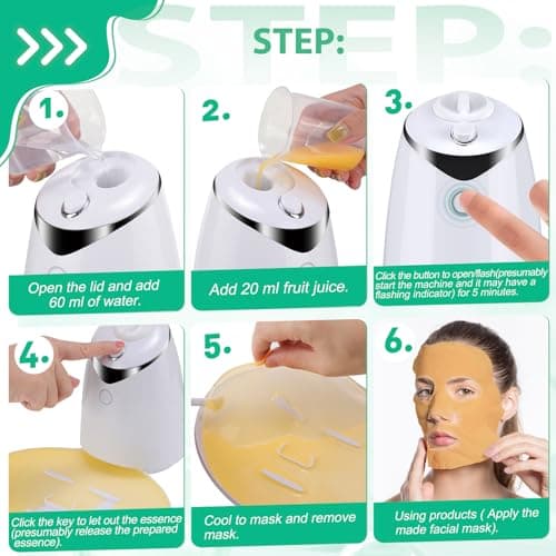 Face Mask Maker - Automatic Face Mask Maker Machine with Collagen,DIY Fruit Vegetable Face Mask Maker,Home Making Beauty Facial SPA,Gifts for Women Girls - Thumbnail 5