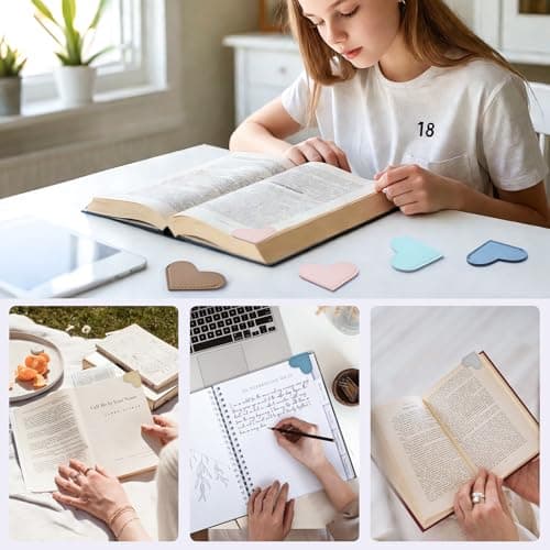 Yuwiiuuo 30 Pcs Leather Heart Bookmarks for Women, Cute Book Marks for Reading, Ideal Gift for Home, Office, School Reading Supplies(15 Colors) - Thumbnail 5