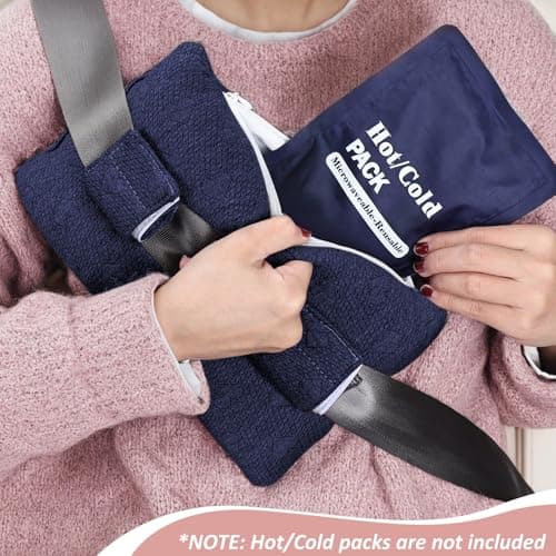 Post-Op Seat Belt Pillow – Ice/Hot Pocket for Chest/Heart, Small Navy Blue - Thumbnail 2
