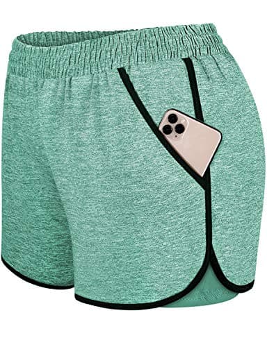BLEVONH Womens Athletic Shorts for Women Workout Shorts Womens Running Shorts Athletic Clothes Workout Clothes Running Clothes Green M - Image 1