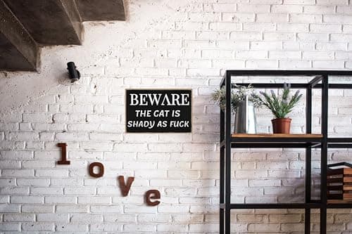 Carastora Vintage Animal Warning Sign – Funny Metal Sign for Pet Owners – Cat Suspicious, Dog Loud Wall Art for Home Fence or Farmhouse, 8x12 Inch - Thumbnail 4