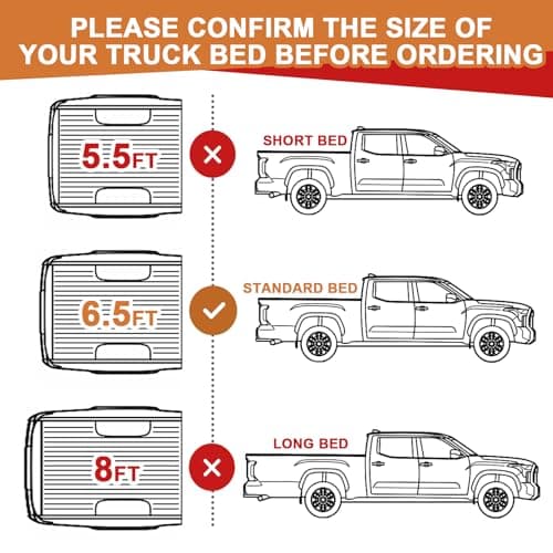 Heavy Duty TPE Truck Bed Mat for 2022-2025 Toyota Tundra, 6.5FT, All Weather Protection, TripleAliners - Thumbnail 6