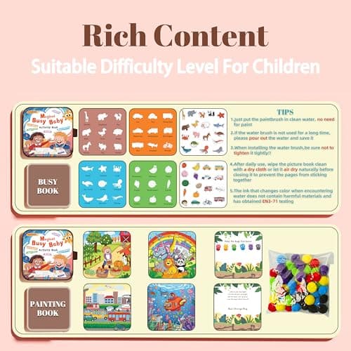 Lumikidz 3-in-1 Reusable Water Painting Book for Kids – Preschool Learning Toy with 10 Themes – Water Coloring & Color-Sorting Game – No Mess Painting & Reusable Fun for Ages 3+ - Thumbnail 4