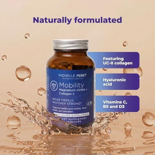 Michelle Peiret Mobility - Magnesium + Collagen Supplement with Hyaluronic Acid & Vitamin C | Supports Bones, Joints & Muscles | Gluten-Free & Non-GMO | 60 Capsules for Men & Women - Thumbnail 5