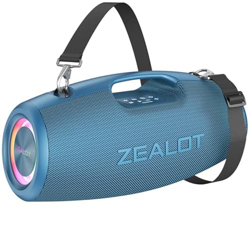 ZEALOT Portable Speakers Bluetooth Wireless, 120W Loud Waterproof Outdoor Speaker with Bass, Subwoofer, 40H Playtime, IP67, EQ, BT 5.3, LED Lights, for Camping Beach Party (Blue)
