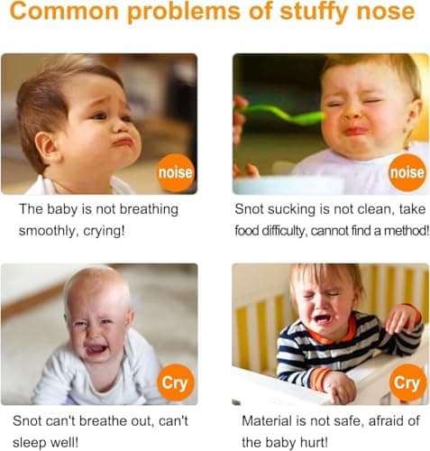 Baby Nasal Aspirator with 24 Replacement Filters - Soft Silicone Tip Nose Sucker for Newborns and Toddlers - Manual Suction for Quick Relief from Congestion - BPA-Free Transparent Mucus Extractor - Thumbnail 6