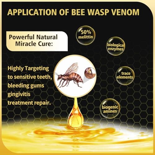 KeLeek 2PCS Bee Wasp Venom Multi-Peptides Toothpaste for Bleeding Gums,Gingivitis Treatment Repair,Sensitive Teeth,Mouth Sores,Plaque,Bad Breath,Fluoride Free Toothpaste - Breath Fresheners- 3.7 OZ - Thumbnail 2