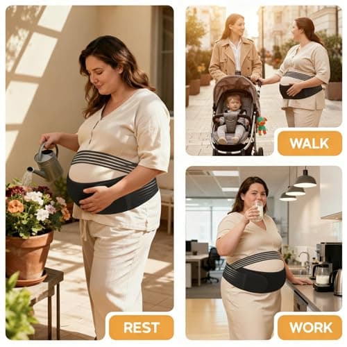 Pregnancy Belly Band for Pregnant Women – Maternity Support Belt for Belly, Back & Pelvic Pain Relief – Breathable Adjustable Pregnancy Band for Abdominal & Lower Back Support（Fits Waist 36"-47"） - Thumbnail 6