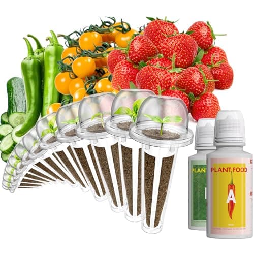LYKOCLEAN 12 Pods Fruit Seed Pod Kit for AeroGarden, idoo, Ahopegarden Hydroponic Growing System Indoor Garden, Include Strawberry, Golden Cherry Tomato, Cucumber, Radish, Dwarf Pea, Green Pepper