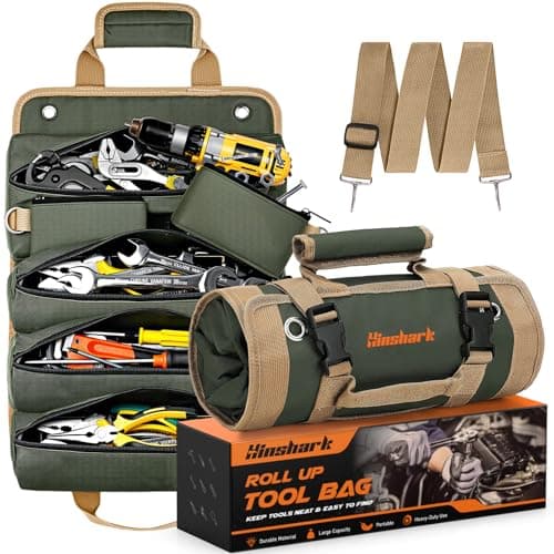 Gifts for Men, Roll Up Tool Bag, Anniversary Birthday Gifts for Men Dad Husband Him Boyfriend, Father Day Gifts for Dad Who Have Everything, Portable Tool Organization for Mechanic Welding Electrician