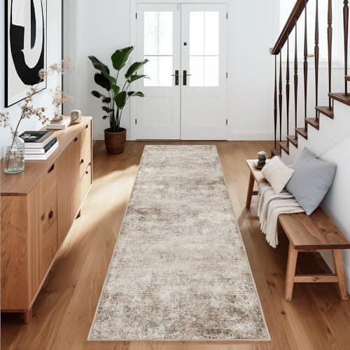 Ruicharm Non-Slip Runner Rugs for Hallway: 2x6 Washable Long Rug for Entryway Kitchen Bathroom Bedroom Indoor - Modern Abstract Home Decor Mat Carpet - Sandstone Beige Gray - Thumbnail 3