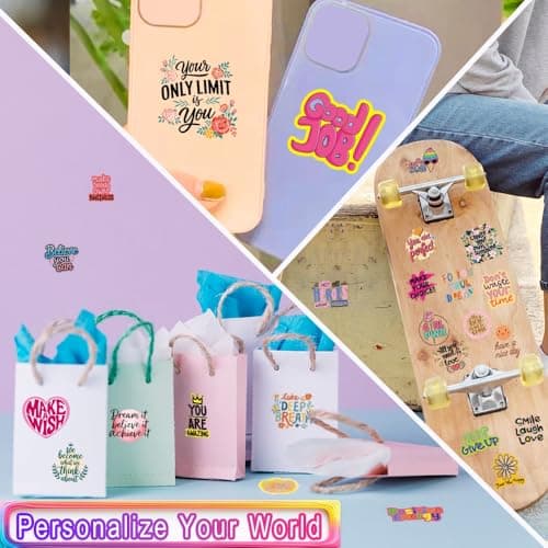 BJMOWIN 100pcs Motivational Stickers for Teens Adults Planner Transparent Inspirational Words Quote Decals Bulk for Scrapbooking Water Bottle Party Favors Gifts Back to School Rewards - Thumbnail 5
