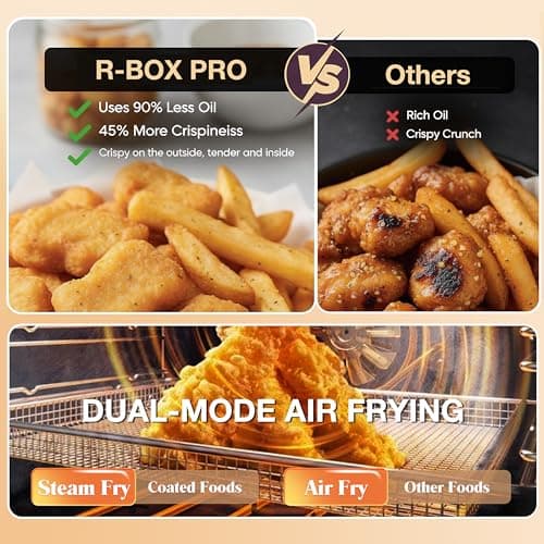 ROBAM R-Box Pro Countertop Combi Steam Oven White, Air Fryer Toaster Oven with EXP, 1.2 cu. ft. XL Capacity, 1800W Steam Fry Technology, 86-446°F Precision, 32 Presets, Easy-to-Clean Enamel Interior - Thumbnail 4