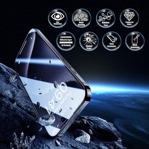 JESOHO Blue Light Screen Protector for iPhone 15 Plus [6.7 Inch],2 pcs Colorless Anti-Blue Light Tempered Glass Films, HD Clear, 9H Hardness, No Bubbles, Case Friendly with 2 pcs Camera Lens Protector - Thumbnail 5