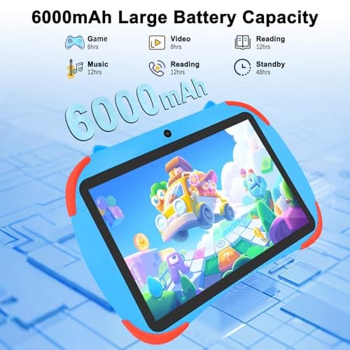 10inch Kids Tablet,Android 14 Tablets, Octa-core CPU, 10GB+64GB+1TB Expand Tablets for Kids with Kids Space, Parental Control, 6000mAh Big Battery, HD Touchscreen Display Tableta - Thumbnail 6