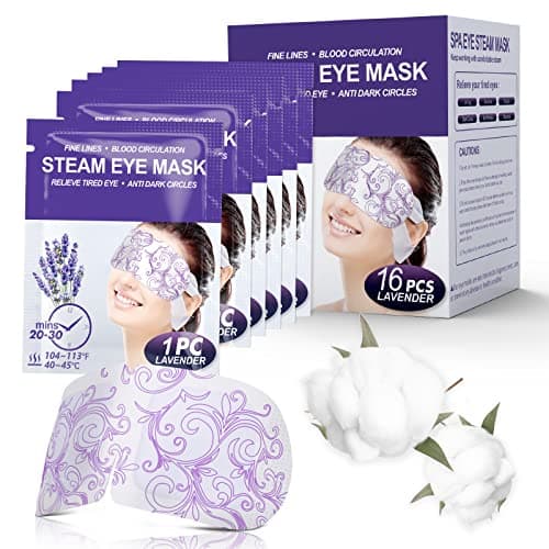 16 Packs Steam Eye Masks for Dry Eyes, Lavender Heated Eye Mask, Relief Tired Eyes & Dark Circle, Warm Compress for Puffiness, Disposable Travel Essentials & Relaxation Set for Women, Christmas - Image 1