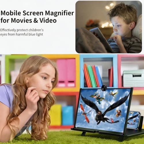 KUVPIUS 18Inch Phone Screen Magnifier, Pull-Out Type Big Screen Magnifier for Cell Phone, Portable Mobile Phone Amplifier for Watching Video and Shows - Thumbnail 5
