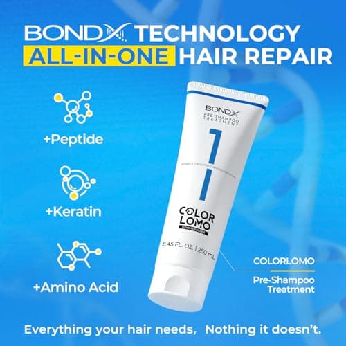 COLORLOMO BONDX Pre-Shampoo Hair Treatment with Bond Repair & Vegan Protein – Hair Repair Mask for Bleached, Colored & Heat Damaged Hair, 8.5 oz, Strengthens & Reduces Breakage - Thumbnail 2
