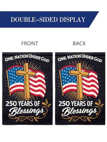 250 Anniversary USA Flag Garden Flags for Outside Double-Sided Patriotic Banner 12x18 Inch Yard Decor, Flag Only - Thumbnail 2