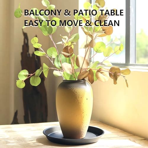 Garrdeen 6 Pack 10 Inch Black Round Plant Saucers, Thick PP Plastic Pot Trays for Large Planters, Durable Flower Pot Water Catcher Plates & Drip Trays for Indoor Outdoor Gardening - Thumbnail 4