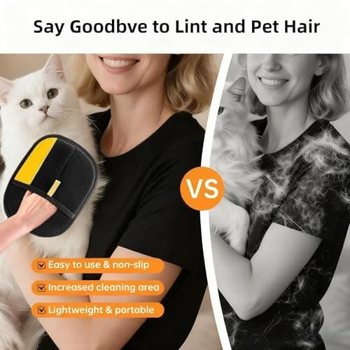 Sibkuy Cat Hair Remover Furniture,Electrostatic Pure Path Pet Dog Hair Remover Glove for Dogs Cats,Reusable & Washable Yomi Pet Hair Removal Gloves for Furniture Clothes, Couch, Carpet, Car Seat, Bed - Thumbnail 5