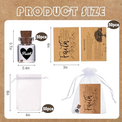 Bulk 50 Have a Little Faith Card Christian Gifts for Women, School Church Wedding Baptism Unique Christian Religious Inspirational Gifts for Women Men(Heart-50) - Thumbnail 2