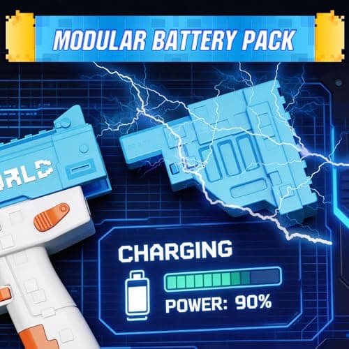 Electric Water Gun for Adults Kids, Automatic Squirt Gun Water Blaster Soaker with LED Flashing Lights, Perfect Summer Outdoor Pool Beach Party Toys for Boys Girls (Blue) - Thumbnail 5
