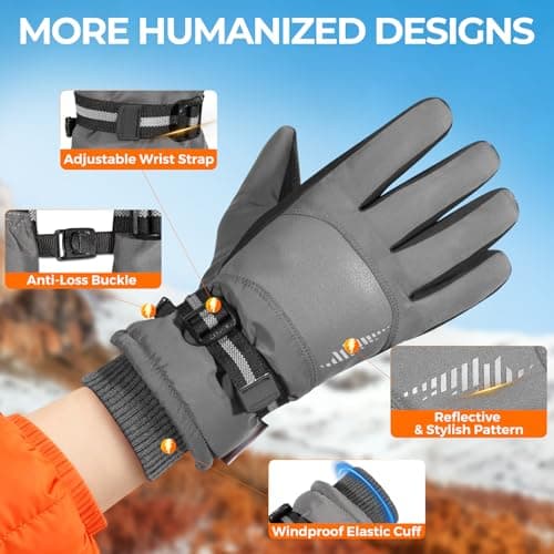 rivmount 3M Warm Winter Gloves, Cold Weather for Men Women, Thermal Touchscreen Anti-Slip Windproof, for Cycling Running Working Hiking Skiing Daily Life Outdoor Activities - Thumbnail 5