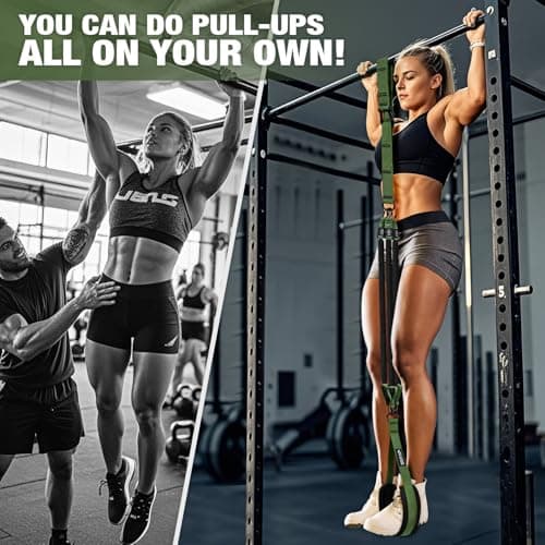 KUTIZE Pull Up Assistance Bands, 3 Adjustable Heavy Duty Pull Up Assist System with Comfortable Foot Strap, Professional Pull Up Bar Bands for Beginners & Muscle Training, Home Gym Workout Equipment - Thumbnail 2
