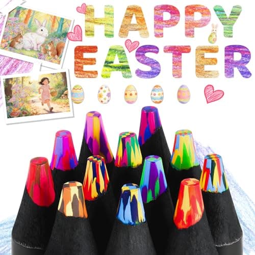 Allotall Easter Basket Stuffers for Teens, Easter Basket Essentials, 12 Rainbow Colored Pencils, Gifts for Boys Girls Ages 5–12, Art Supplies for Kids, Birthday Party Favors - Image 1