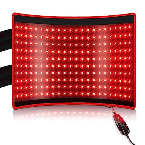 BestQool Red Light Therapy for Body, Dual Chip 660nm 850nm Red Near Infrared Light with Timer, Large Pads Belt Wearable Wrap, Infrared Light Therapy for Knee Back Waist Elbow. 43W - Image 1