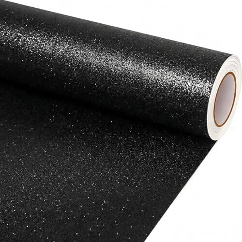 16" × 30 ft Black Glitter Bulletin Board Paper Roll, Bulletin Board Paper for Classroom Background, Durable Bulletin Board Roll for School Office Decor, DIY Crafts, Posters, Wall Display Supplies