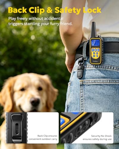 Heaflex Dog Shock Collar with Remote, Dog Training Electric Collar, Waterproof Rechargeable, 1640ft Dog Shock Collar with LED Light, Beep, Vibration, Shock for Medium/Large 3 Electronic Collars Dogs - Thumbnail 6