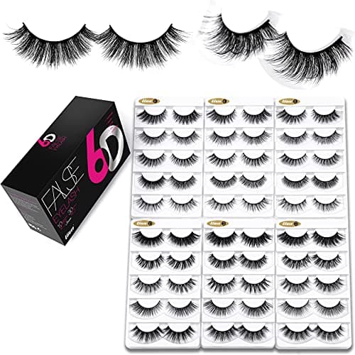 Eliace False Eyelashes Natural look Cat Eye Lashes Wispy Strips,6D Volume Mink lashes 30 Pairs 10 Mixed Styles Fake Eyelashes Pack,Wispy Eyelash Soft Reusable Dramatic Fluffy Beauty Lash Wholesale - Image 1