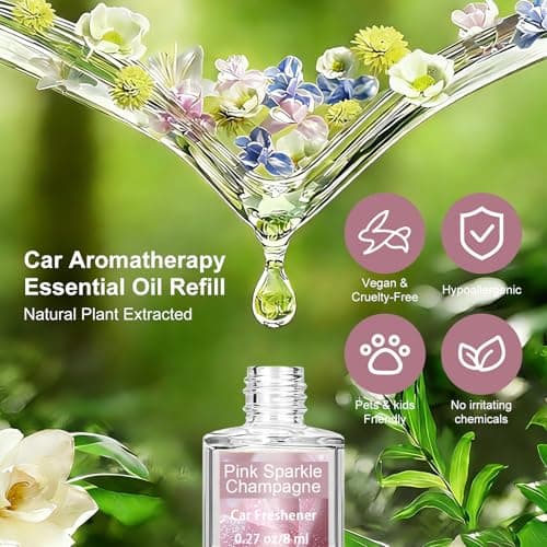 6 Pack Air Freshener Diffuser, Hanging Air Fragrance Essential Oil Diffuser, Car Scents Accessories Cute Car Interior Decor,Car Air Fresheners for Women & Men Gift Cologne Aromatherapy Oil - Thumbnail 6