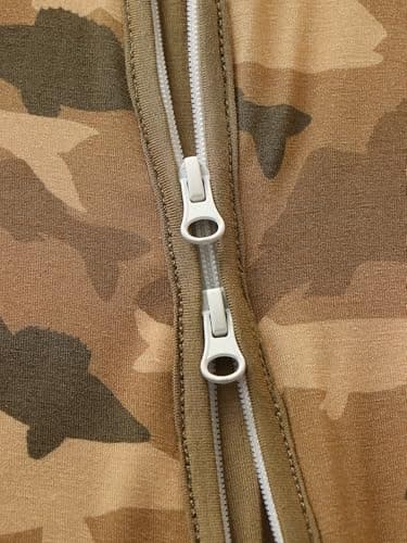 Joonberry Infant Baby Girl Clothing Bamboo Rayon Footies, Newborn outfit Footed Long Sleeve Jumpsuit with Zipper and Mitten Cuffs (Camo Shark, 6-9M) - Thumbnail 4