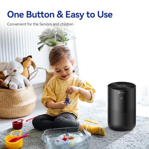 Aucleia Air Purifiers for Bedroom Home with H13 True HEPA Filter, 20dB Quiet Air Cleaner for Pets Hair Dander Odor, Smoke Dust Pollen, Aromatherapy Function, Black - Thumbnail 4