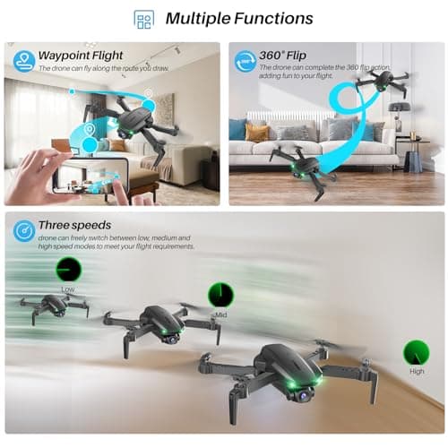 SIMREX Drone With Camera for Kids Beginner & Adults – Foldable RC Quadcopter with Altitude Hold, Optical Flow Positioning , Indoor Mini Drone with One Key Start, Headless Mode, 3D Flip, Gift for Boys & Girls & Teenagers - Thumbnail 5